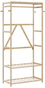 Appendiabiti Con Ripiani 80x40x175 Cm İn Bambù /