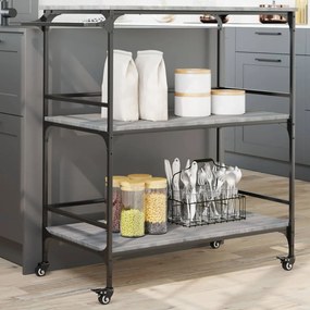 Carrello Cucina Grigio Sonoma 100,5x50x105 Cm Legno Multistrato /