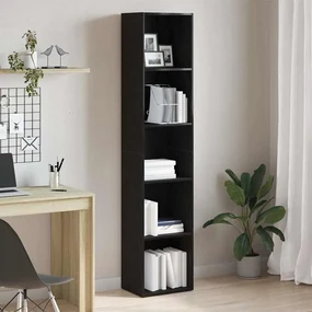Libreria Rovere Nero 40x30x189 Cm İn Legno Multistrato /