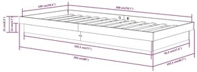 Giroletto Bianco in Legno Massello 100x200 cm