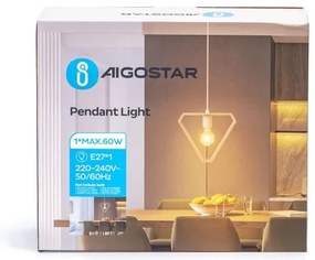 Aigostar - Lampada a sospensione in legno su cavo 1xE27/60W/230V pino