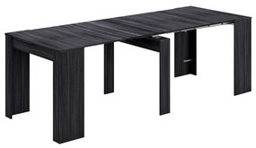 Consolle A Muro Nera Allungabile A Tavolo Da Pranzo Rettangolare 2 Metri In Legno