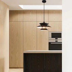 Lampadario a sospensione con filo BERIT 1xE27/20W/230V nero