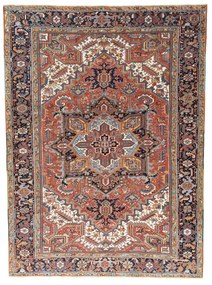 Heriz Tappeto persiano 350x260 Rosso (Iran) Annodato A Mano