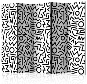Paravento Black and White Maze II [Room Dividers]