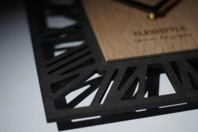 Orologio da parete quadrato in legno di colore nero