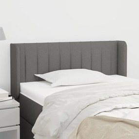 Testiera Ad Orecchio Grigio Scuro 103x16x78/88 Cm İn Tessuto /
