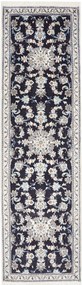 Nain Tappeto persiano 290 x 80 Blu (Iran) Annodato A Mano
