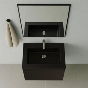 Mobile da bagno sospeso sotto lavabo L 59.5 x H 40 x P 45.5 cm antracite opaco, 1 cassetto Fusion