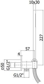 Paffoni ZDUP095CR Duplex doccetta monogetto quadra con presa acqua supporto e flessibile 150 cm Cromo