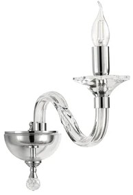 Applique GALA 12 cm in vetro con dettagli in metallo 1 Luce Cromo