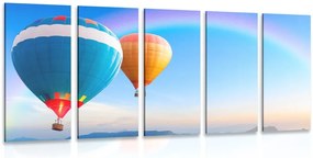 Quadri 5 pezzi – Mongolfiere avventurose