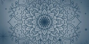 Quadro su tela – Fiore blu scuro di Mandala