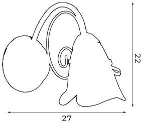 Applique KOKARDA 1xE14/60W/230V