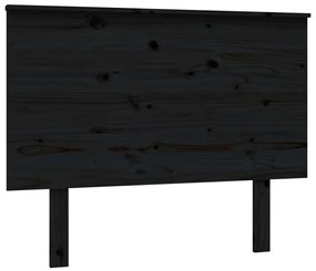 Testiera per Letto Nera 104x6x82,5 cm Legno Massello di Pino