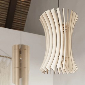 Lampada a sospensione in colore naturale con paralume in legno ø 30 cm Menges - Nice Lamps