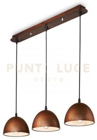 Folk lampadario a sospensione 3 luci attacco e27 d.72cm coffee