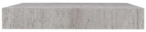 Scaffale a parete grigio cemento 23x23,5x3,8 cm in mdf