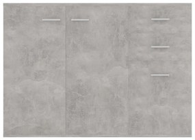 Credenza grigio cemento 105x30x75 cm in legno multistrato