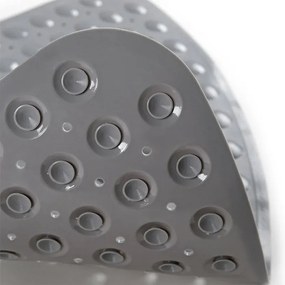 Tappeto doccia antiscivolo angolare in PVC grigio 54x54 cm