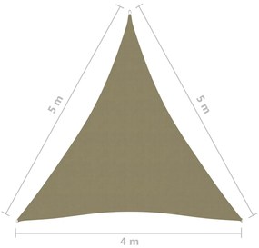 Parasole a Vela Oxford Triangolare 4x5x5 m Beige