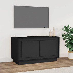 Mobile Porta TV Nero 80x35x45 cm in Legno Multistrato