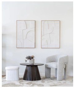 Poggiapiedi bianco con rivestimento in bouclé Medford – House Nordic