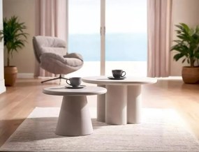 Tavolino Aurora rotondo in microcemento grigio chiaro – Ø60 cm