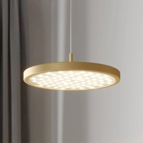 Lampada LED a sospensione Gion di Quitani, a 1 luce, bianco/ottone