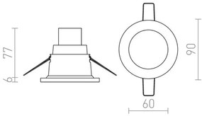 RED - R12659 - Lampada da incasso per bagno LEROY 1xGU5,3/35W/12V IP44