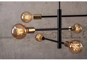 Lampadario su palo ONYX 6xE27/60W/230V nero/oro