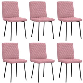 Sedie Da Pranzo 6 Pz Rosa İn Velluto /