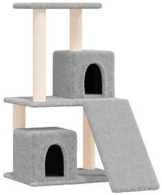 Albero per gatti con tiragraffi in sisal grigio chiaro 82 cm