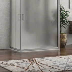 Kamalu - Box doccia tre lati 80x100x80 altezza 180 vetro opaco K410