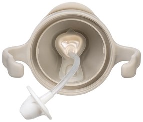 Tazza con cannuccia - beige 240 ml