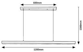 Brilagi - Lampadario a sospensione con cavo AXIS LED/30W/230V 120 cm nero