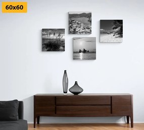 Set di quadri – Paradiso in terra in bianco e nero