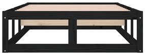 Giroletto nero 90x190 cm single in legno massello