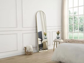 Specchio ad arco da terra L. 50 x H. 170 cm in Metallo Dorato - MAILEN
