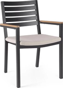 Sedia da esterno color antracite in metallo Henna – Bizzotto