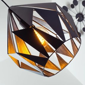 Lampadario Design Carlton nero paralume nero e antracite E27 Ø38.5cm EGLO