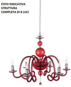 Lampadario vivaldi in vetro lavorato a mano, dettagli in cristallo ...