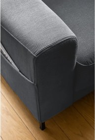 Poltrona in velluto a coste grigio scuro Lofty Lilly - Miuform