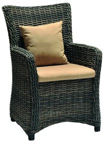 Poltrona da giardino con cuscino beige e braccioli Australia, struttura in alluminio seduta in rattan naturale marrone, L 65.4 x H 95 cm