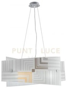 Lampadario a sospensione seventy bianca 4 luci attacco e27 60x20x13...