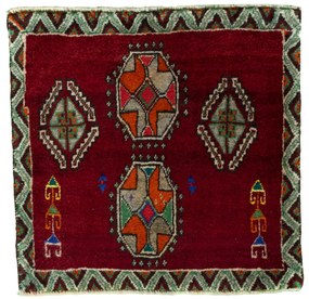 Shiraz Tappeto 60 x 60 Rosso (Iran) Annodato A Mano