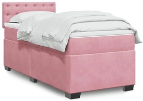 Giroletto A Molle Con Materasso Rosa 100x200 Cm İn Velluto /