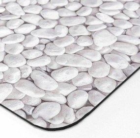 Tappetino da bagno in gomma bianco/grigio 50x80 cm Leandra - douceur d'intérieur