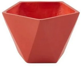 Vaso Beau Rivage Fibra di Vetro Geometrico Rosa Corallo 50 x 30 cm