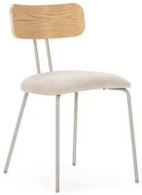 Sedia da pranzo beige/di colore naturale in imbottito Olimpia – MOME